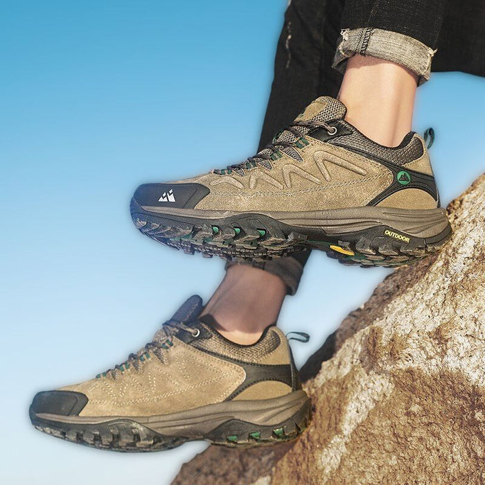 LONNIE | Leren Heren Outdoor Wandelschoenen | Toeristische Trekkingsneakers voor Bergen