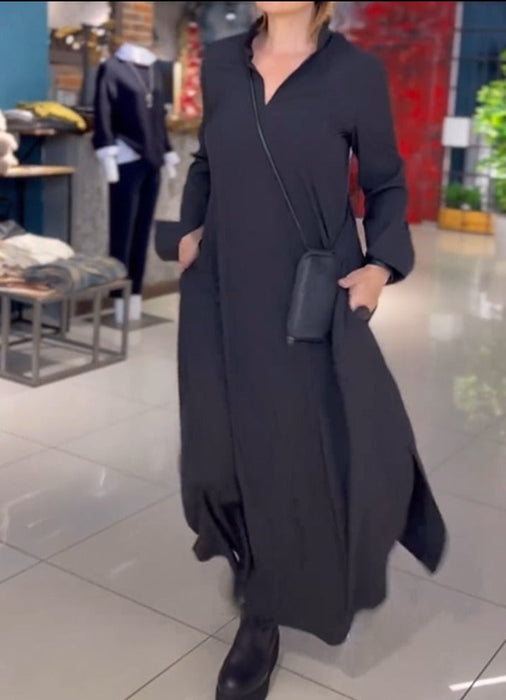 LUXIA | Winterproof Damesjurk met Zijsplit | Stijlvolle Maxi Jurk