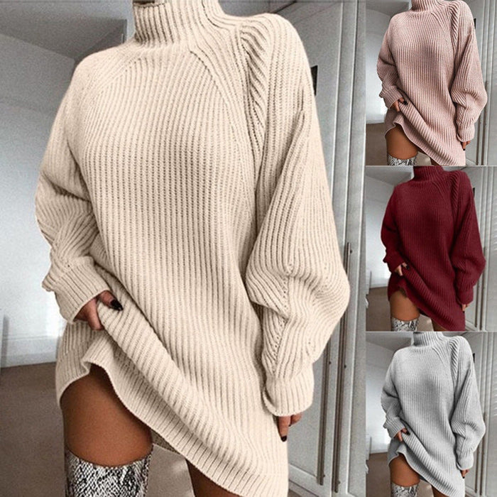 LUNA | Warme Trui Jurk met Stevige Col