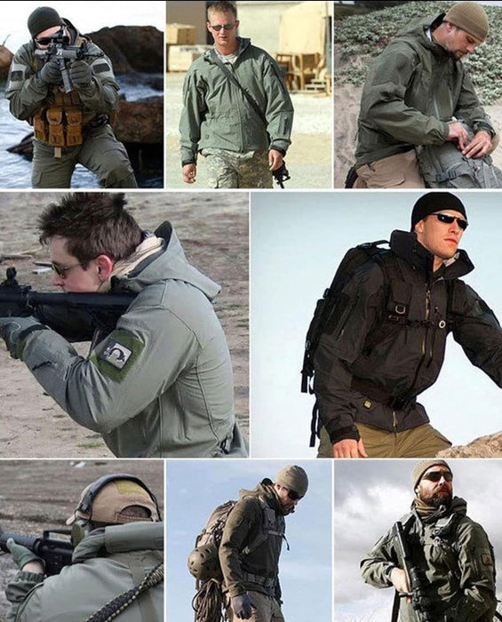 SAMUEL SET | Dikke Softshell Winterjas + Broek Heren | Militaire Stormjas | Waterdichte Broek + Jas