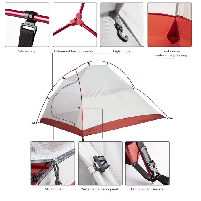 WILDQUESTHAVEN | De Droom Van Backpackers | Ultralichte 20D nylon kampeertent | Waterdicht