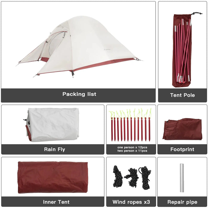 WILDQUESTHAVEN | De Droom Van Backpackers | Ultralichte 20D nylon kampeertent | Waterdicht