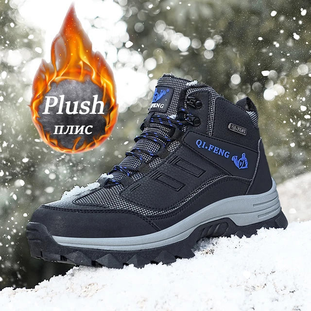 MILTON | Waterdichte Leren Sneakers voor de Winter | Fluffy Warme Hoge top Buiten Laarzen