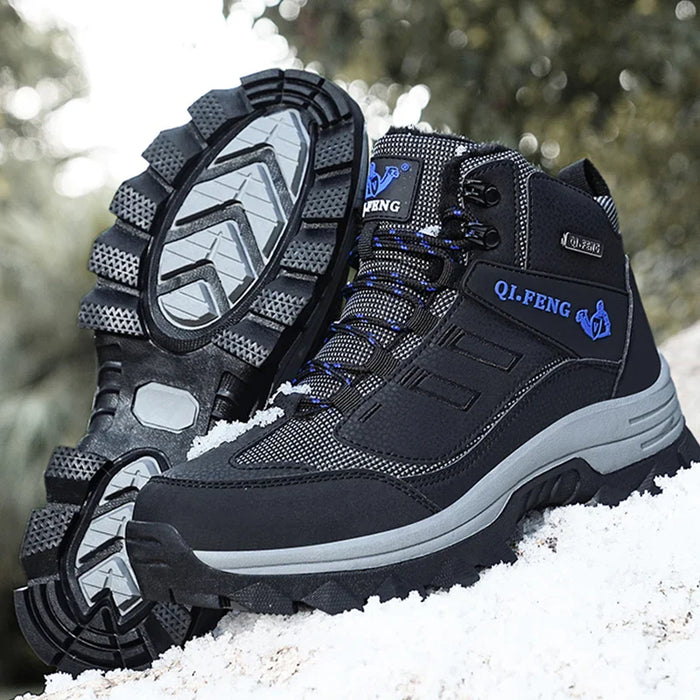 MILTON | Waterdichte Leren Sneakers voor de Winter | Fluffy Warme Hoge top Buiten Laarzen