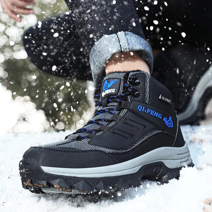 MILTON | Waterdichte Leren Sneakers voor de Winter | Fluffy Warme Hoge top Buiten Laarzen
