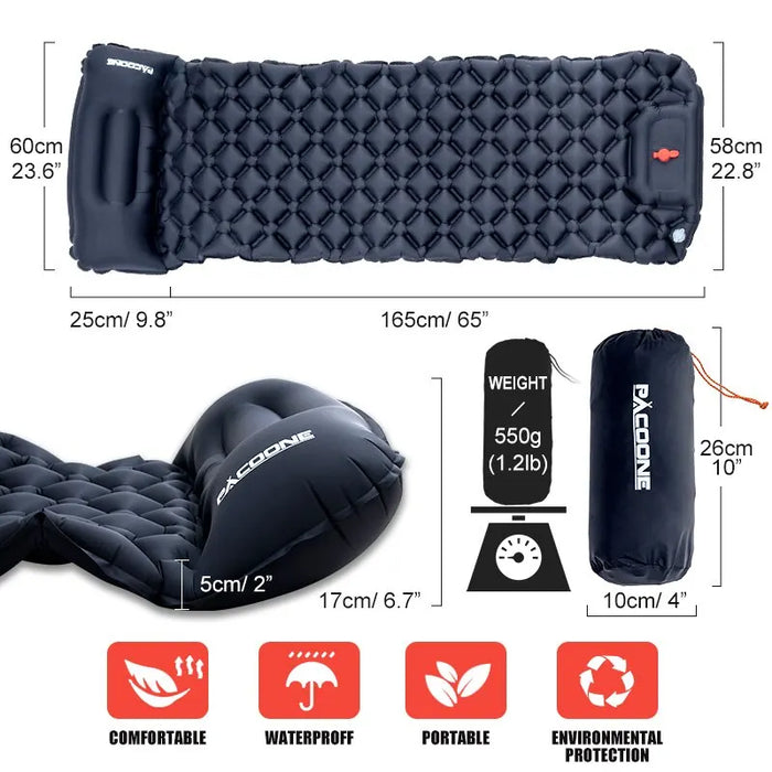 VENTURELOFT | Ultralicht kampeerluchtmatras met ingebouwde opblaaspomp | Comfort ontmoet gemak!