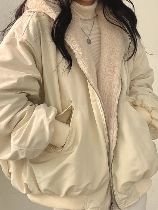 SNUGGLECHIC | Winterjas dames oversized met dubbelzijdig design | Warm en fluffy | Stijlvol en comfortabel