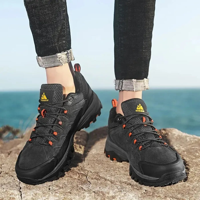 LONNIE | Leren Heren Outdoor Wandelschoenen | Toeristische Trekkingsneakers voor Bergen