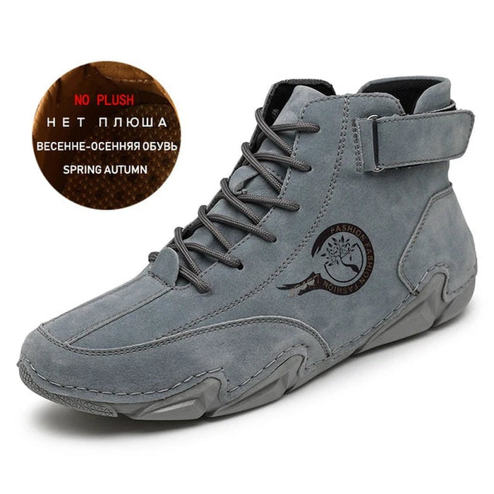 WILBUR | Casual Lederen Luxe Heren Hoge Sneakers | Stijlvolle Motorfiets Enkellaarzen
