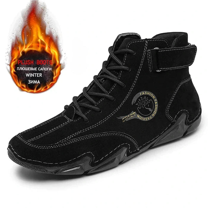 WILBUR | Casual Lederen Luxe Heren Hoge Sneakers | Stijlvolle Motorfiets Enkellaarzen