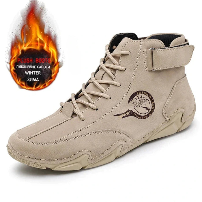 WILBUR | Casual Lederen Luxe Heren Hoge Sneakers | Stijlvolle Motorfiets Enkellaarzen