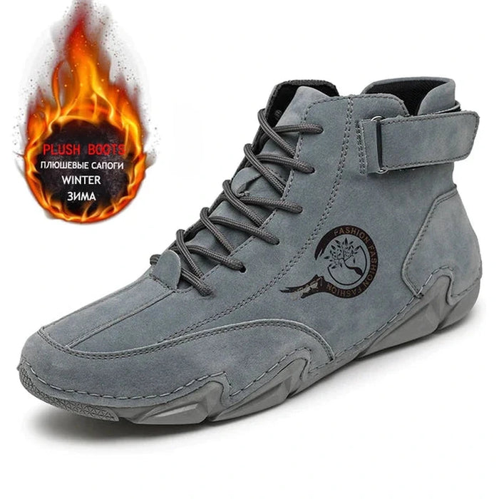 WILBUR | Casual Lederen Luxe Heren Hoge Sneakers | Stijlvolle Motorfiets Enkellaarzen