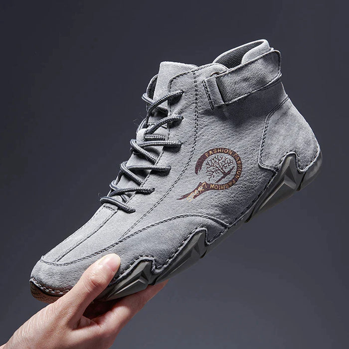 WILBUR | Casual Lederen Luxe Heren Hoge Sneakers | Stijlvolle Motorfiets Enkellaarzen