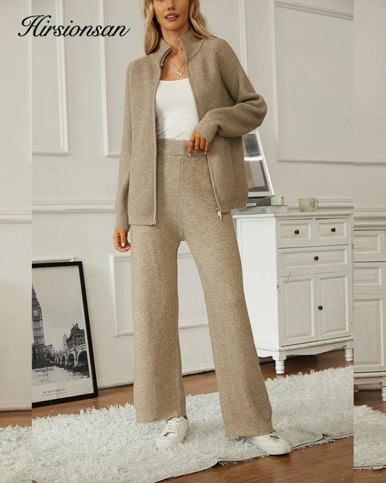 KNITNOOK | Trendy Winter Lounge Set - Zachte Trui en Wijde Gebreide Broek