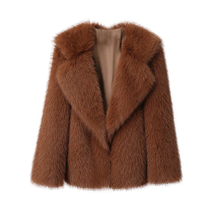 OPHELIA | Luxe Merk Winterjas Dames | Gradiënt Dierenkleur Nepbont | Losse Oversized Lange Pluizige Overjas Bovenkleding