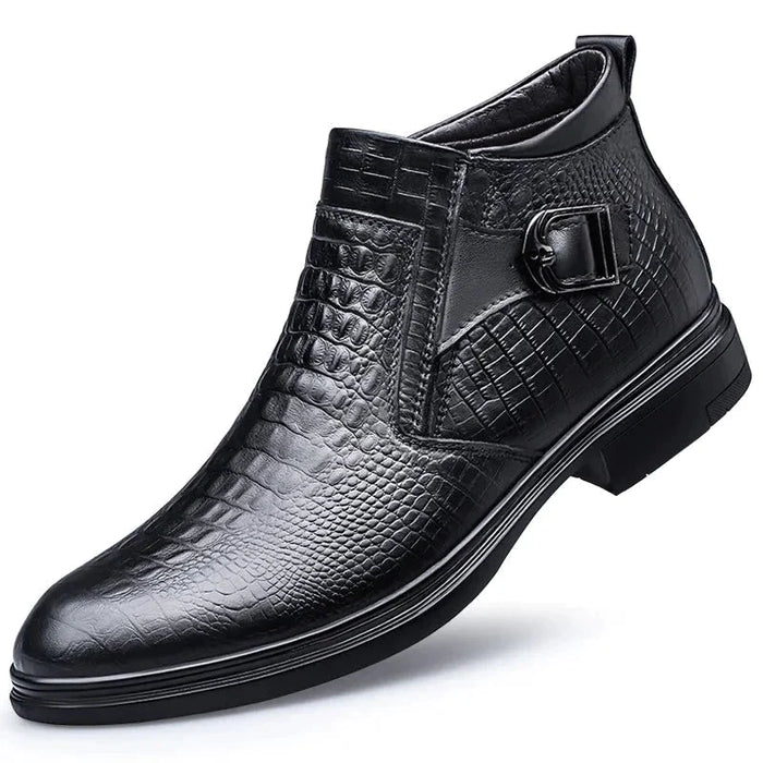 KORNEL | Echt Leer Herfst Winter Business Jurk Snowboots Kantoor Enkel Formele