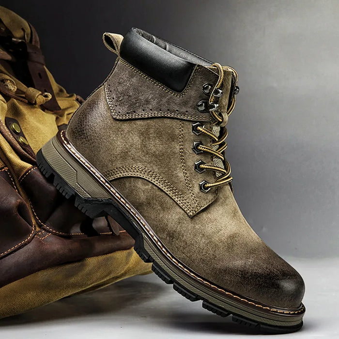 EMIL | Natuurlijk Leder Winterlaarzen | Echt Koe Leer, Warme Mannen Winterschoenen