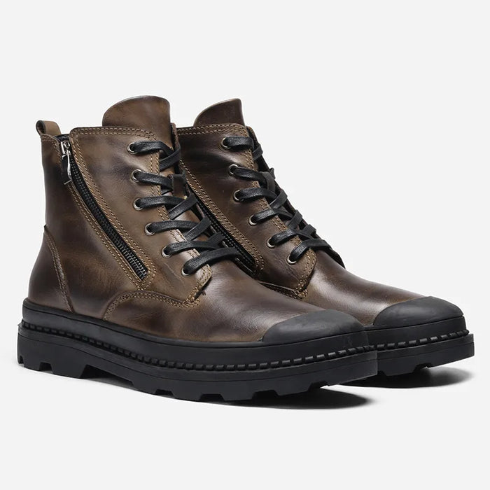JOHAN | Handcrafted Retro Leather Winter Boots | Natuurlijke Koe Lederen Winterlaarzen