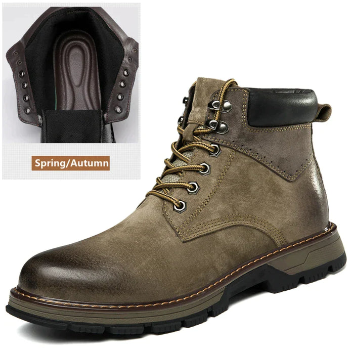 EMIL | Natuurlijk Leder Winterlaarzen | Echt Koe Leer, Warme Mannen Winterschoenen