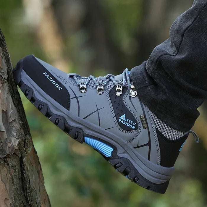 Simon | Waterdichte Lederen Wandelschoenen Voor Heren | Comfortabele Schoenen Met Dikke Zool