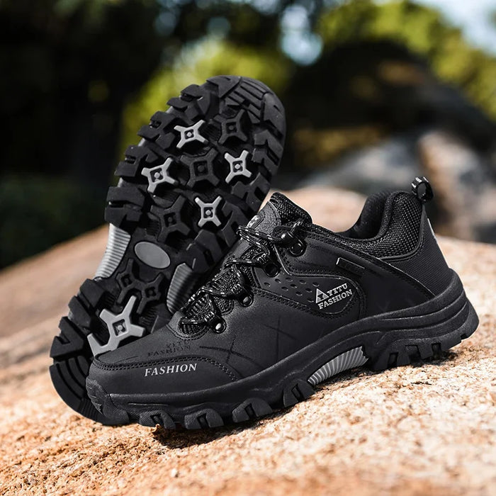 Simon | Waterdichte Lederen Wandelschoenen Voor Heren | Comfortabele Schoenen Met Dikke Zool