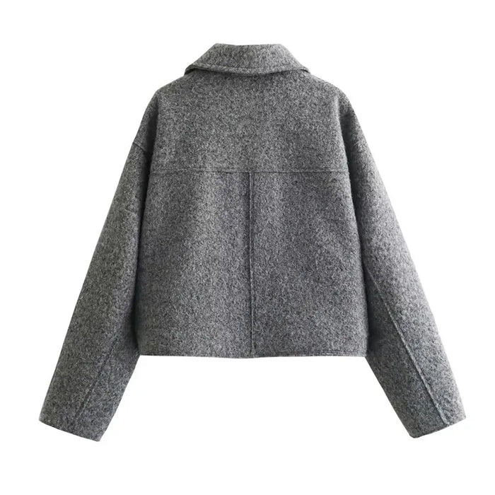 FLEUR | Trendy TRAF Herfst Winter Cropped Jacket Dames - Stijlvolle Korte Jas voor Vrouwen