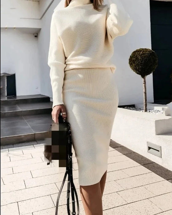 TRENDSET | Modieuze Dames Herfst Set | Comfortabele Vleermuismouwen | Stijlvolle Combinatie