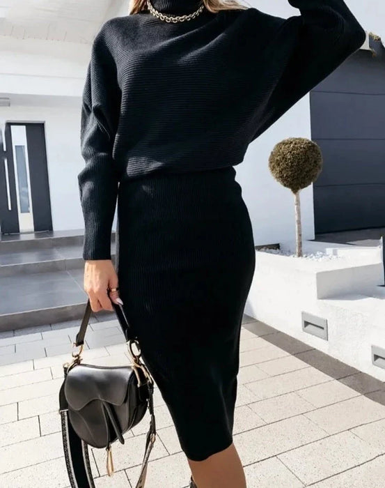 TRENDSET | Modieuze Dames Herfst Set | Comfortabele Vleermuismouwen | Stijlvolle Combinatie