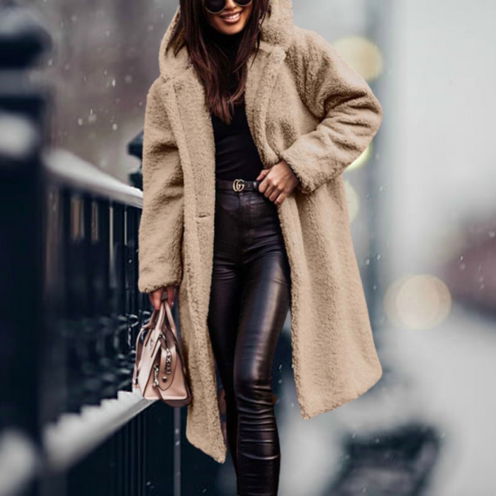 DROOMMODUS | Trendy Katoenen Jas | Gekleurde Teddy Jas | Lange Winterjas