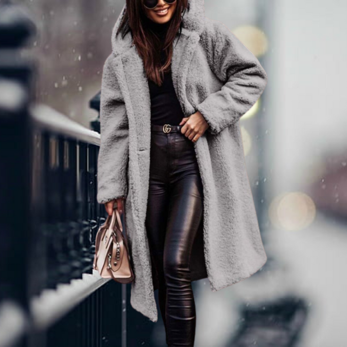 DROOMMODUS | Trendy Katoenen Jas | Gekleurde Teddy Jas | Lange Winterjas