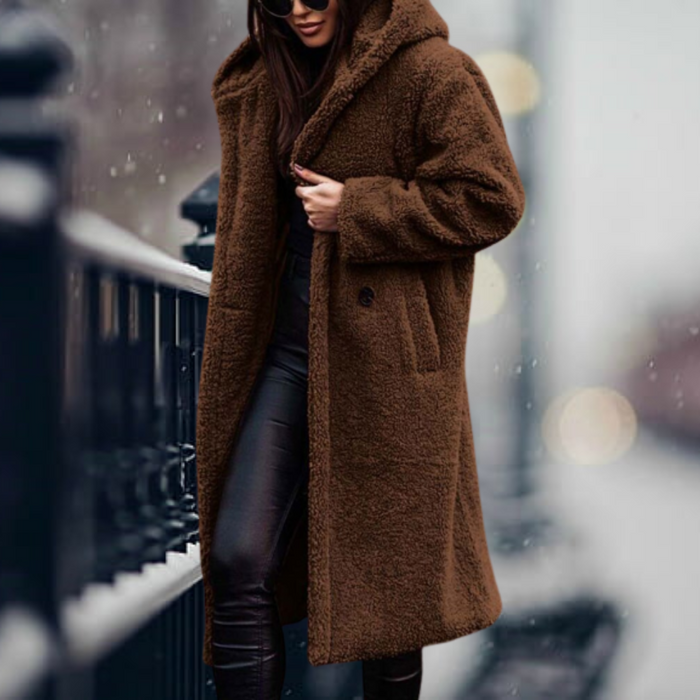 DROOMMODUS | Trendy Katoenen Jas | Gekleurde Teddy Jas | Lange Winterjas