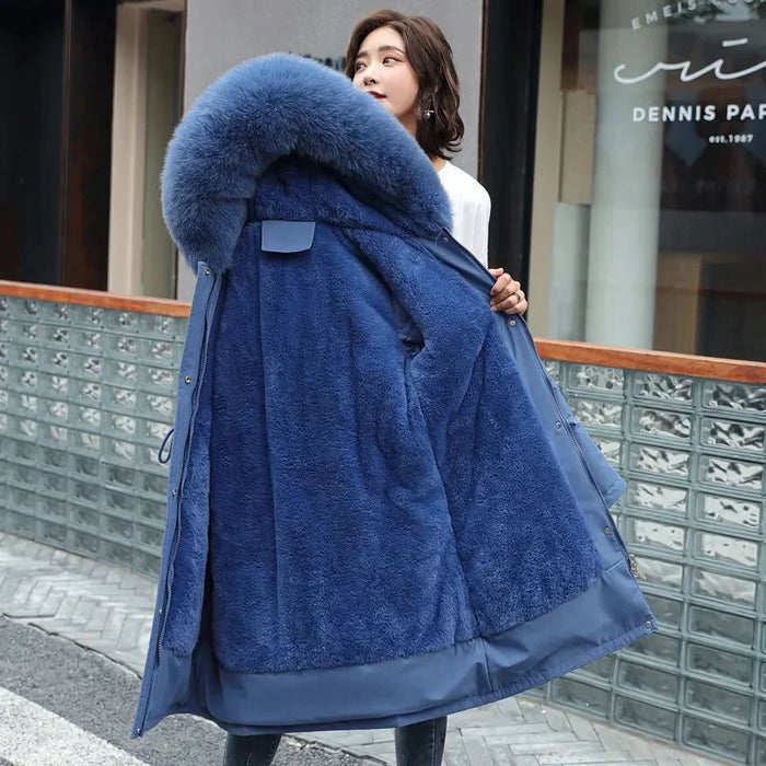 WINTER WONDERS | Luxe Damesjas met Bontkraag, Warme Lange Parka
