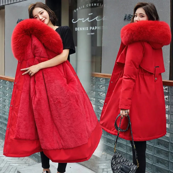 WINTER WONDERS | Luxe Damesjas met Bontkraag, Warme Lange Parka