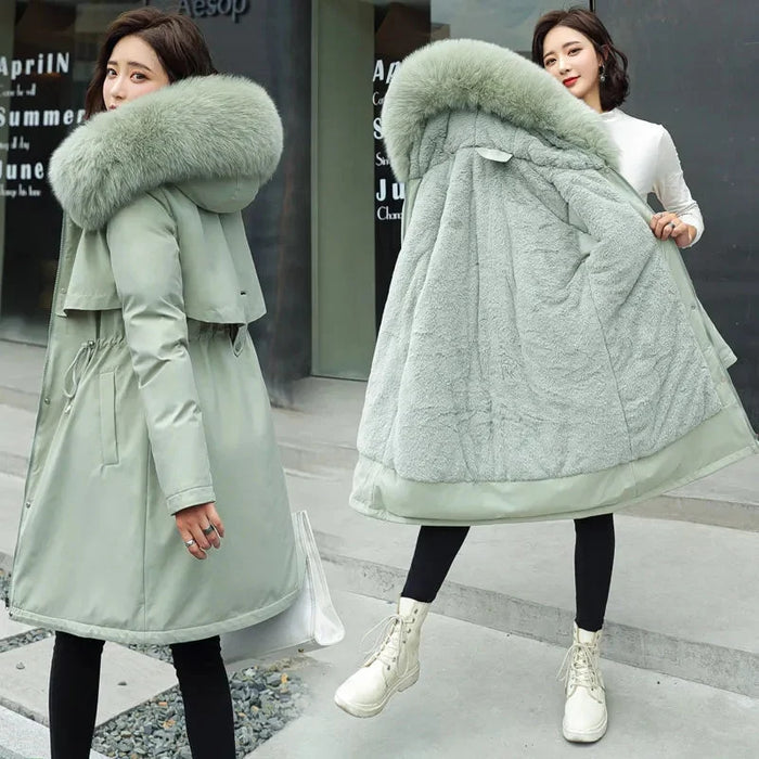 WINTER WONDERS | Luxe Damesjas met Bontkraag, Warme Lange Parka