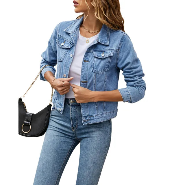 AURORA | Dames Denim Jas - Fashionable Slim Fit - Herfst en Winter Kleding - Casual Jacket
