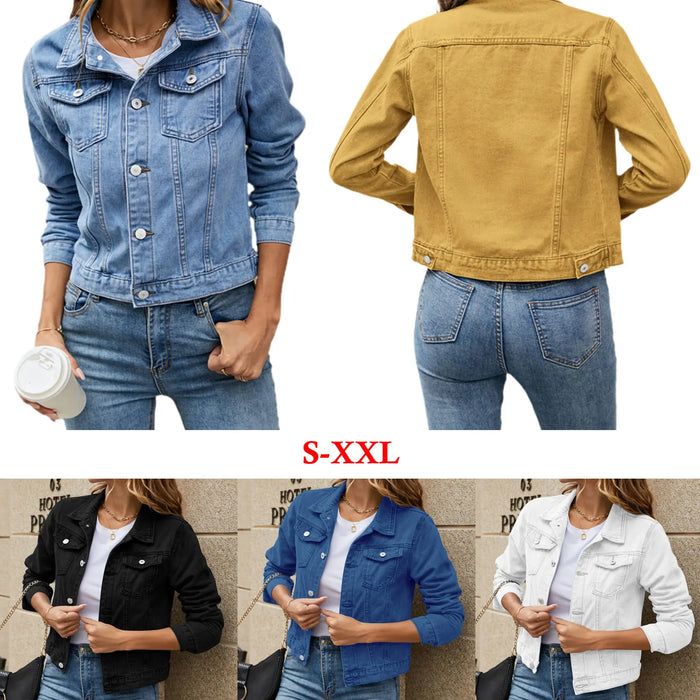 AURORA | Dames Denim Jas - Fashionable Slim Fit - Herfst en Winter Kleding - Casual Jacket