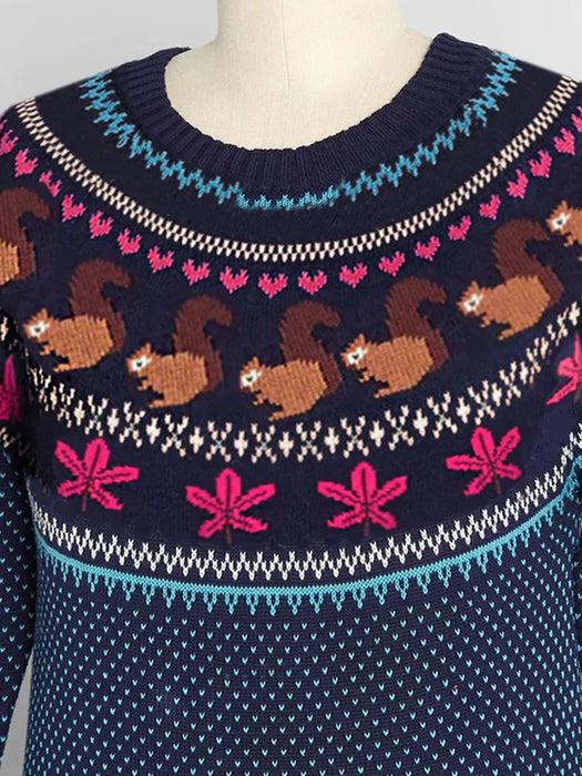 SnowFlurry | Wintertrui - Dames Trui met Ronde Hals en Lange Mouwen