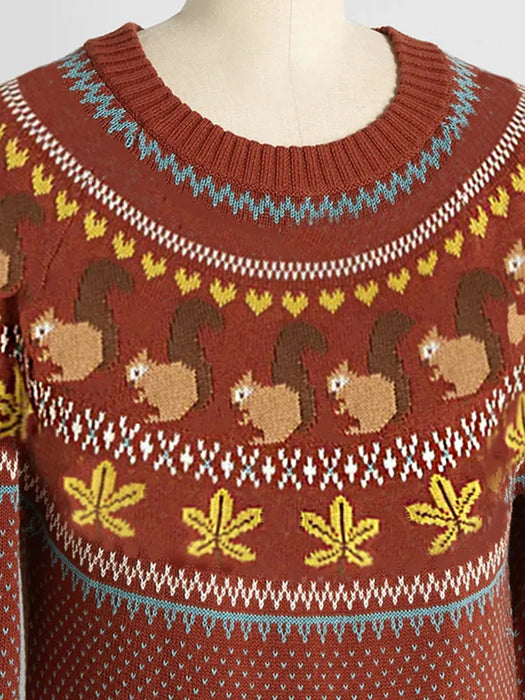 SnowFlurry | Wintertrui - Dames Trui met Ronde Hals en Lange Mouwen