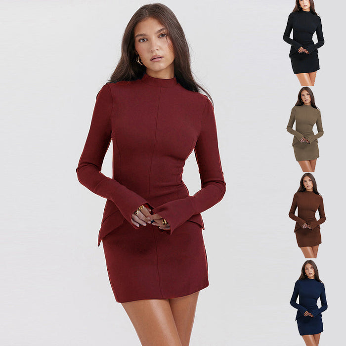 EMMA | Bodycon Hippe Jurk met Lange Mouwen - Vrouwelijke Wintermode