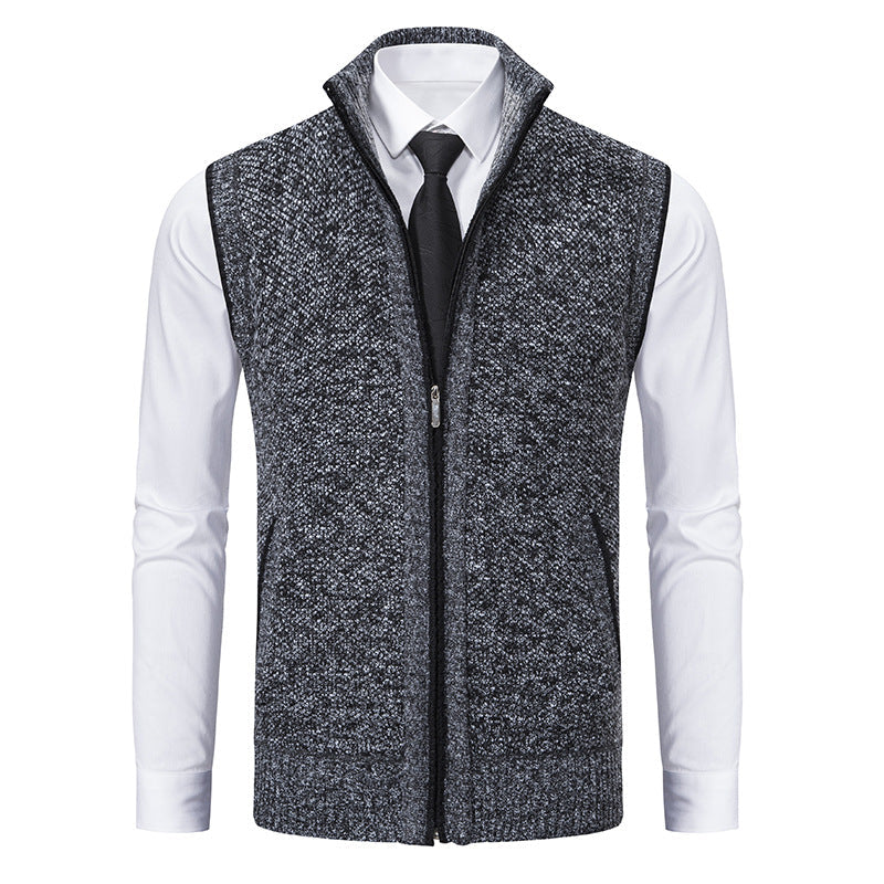 Heren vest met opstaande kraag en knopen, elegante wafel gebreide vesten met lange mouwen trui warme dikke trui open voorkant herfst- en winterjas uitloper,M Heren vest met opstaande kraag en knopen, elegante wafel gebreide vesten met lange mouwen trui warme dikke trui open voorkant herfst- en winterjas uitloper,M