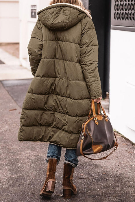 YFFUSHI Warme jas met capuchon voor dames, lange mouwen, fleece gevoerde winterjas, winterparka, bovenkleding, Groen, M YFFUSHI Warme jas met capuchon voor dames, lange mouwen, fleece gevoerde winterjas, winterparka, bovenkleding, Groen, M