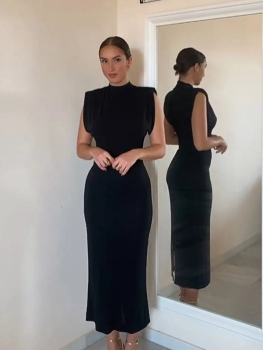 VICTORIA | Klassieke Zwart-Dames Jurk - Tijdloze Elegantie